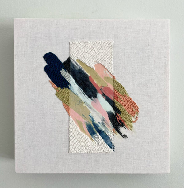Painterly silkscreen with embroidery