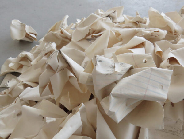 Monument, a pile of paper made out of porcelain, 2017
